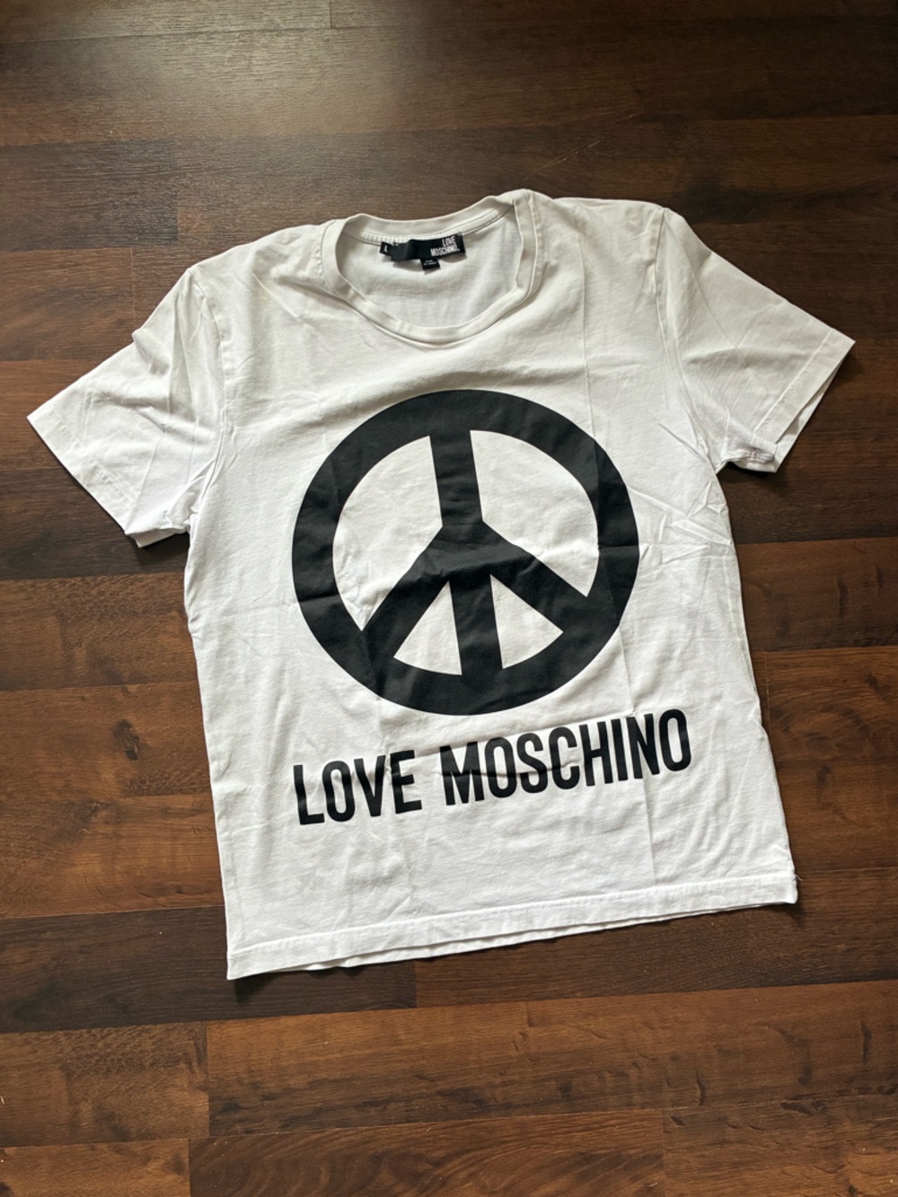 Love Moschino White Tee with Black Logo Tag